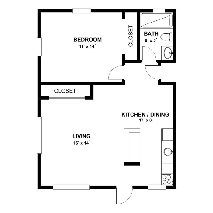 1 Bedroom Floor Plan